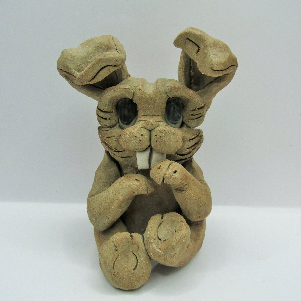 Max Hindt "Big Eyed Bunny" Hand Made Clay Sculpture